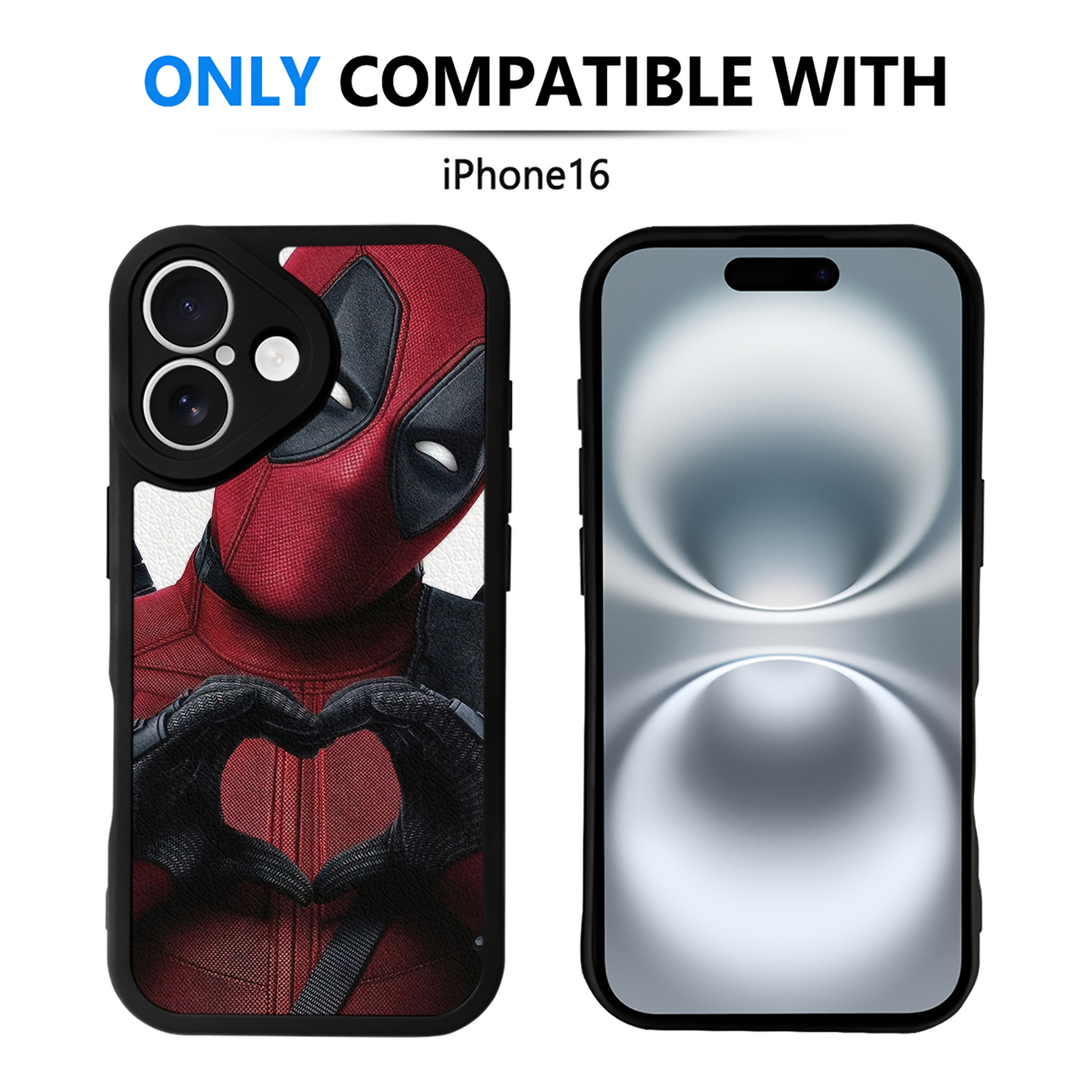 （画像用） Deadpool デッドプール 【iPhone 16シリーズ対応】シリコンスマホケース（レザー調） 材質：シリコン